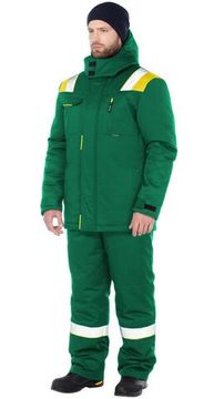 Костюм зимний "Анкер" полукомбинезон (зеленый/желтый)