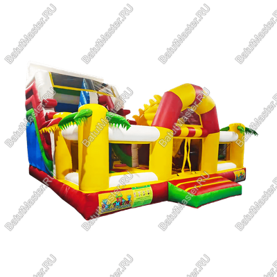 Коммерческий батут "Белый клык" с механизированной головой, цвет красно-желтый, 6х5х4 м