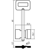 Заготовка сувальдного ключа 10686 ЕРЕВАН-П1 ERV3D