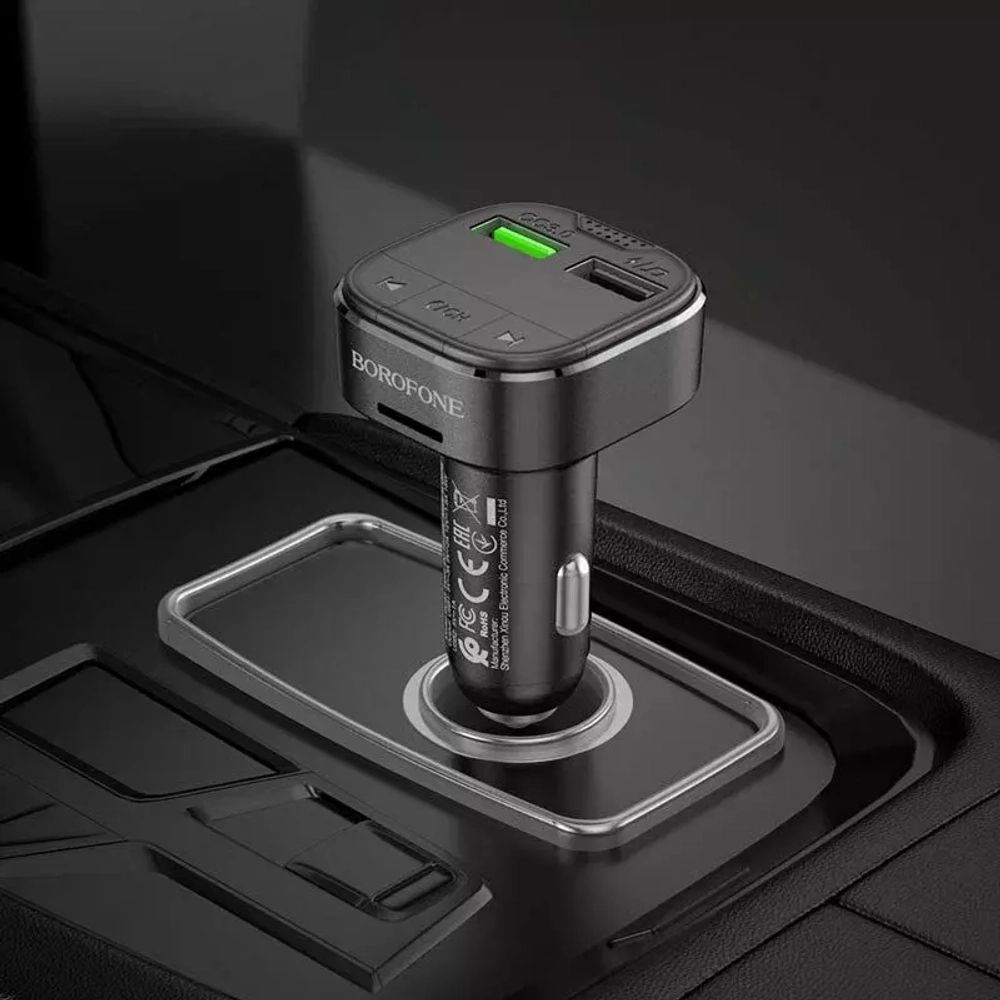 FM модулятор (трансмиттер) автомобильный BOROFONE BC43 Flash  BT/USB/SD/FM, черный