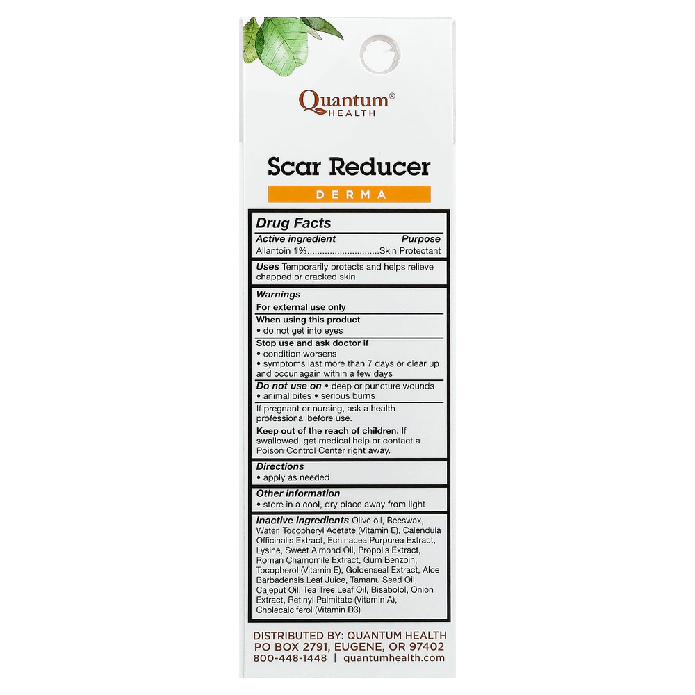 Quantum Health, Scar Reducer, Интенсивный травяной и питательный крем, 21 г (0,75 унции)