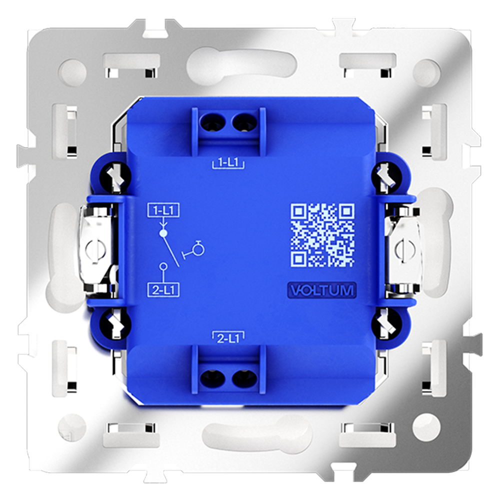 Выключатель с самовозвратом встраиваемый VOLTUM S70 одноклавишный 10А, (белый матовый)