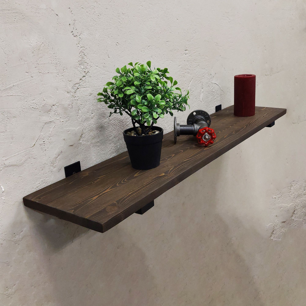 Настенные полки из натурального дерева в стиле Лофт