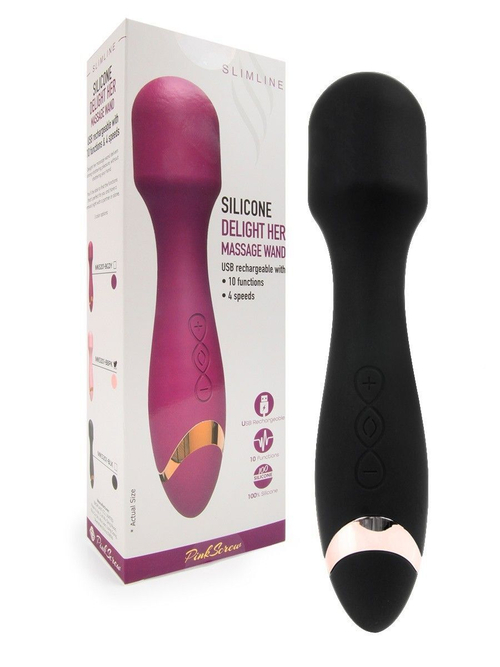 Wand‑вибратор Erokay MK-5201 – силикон, 18,5 см, 10 режимов