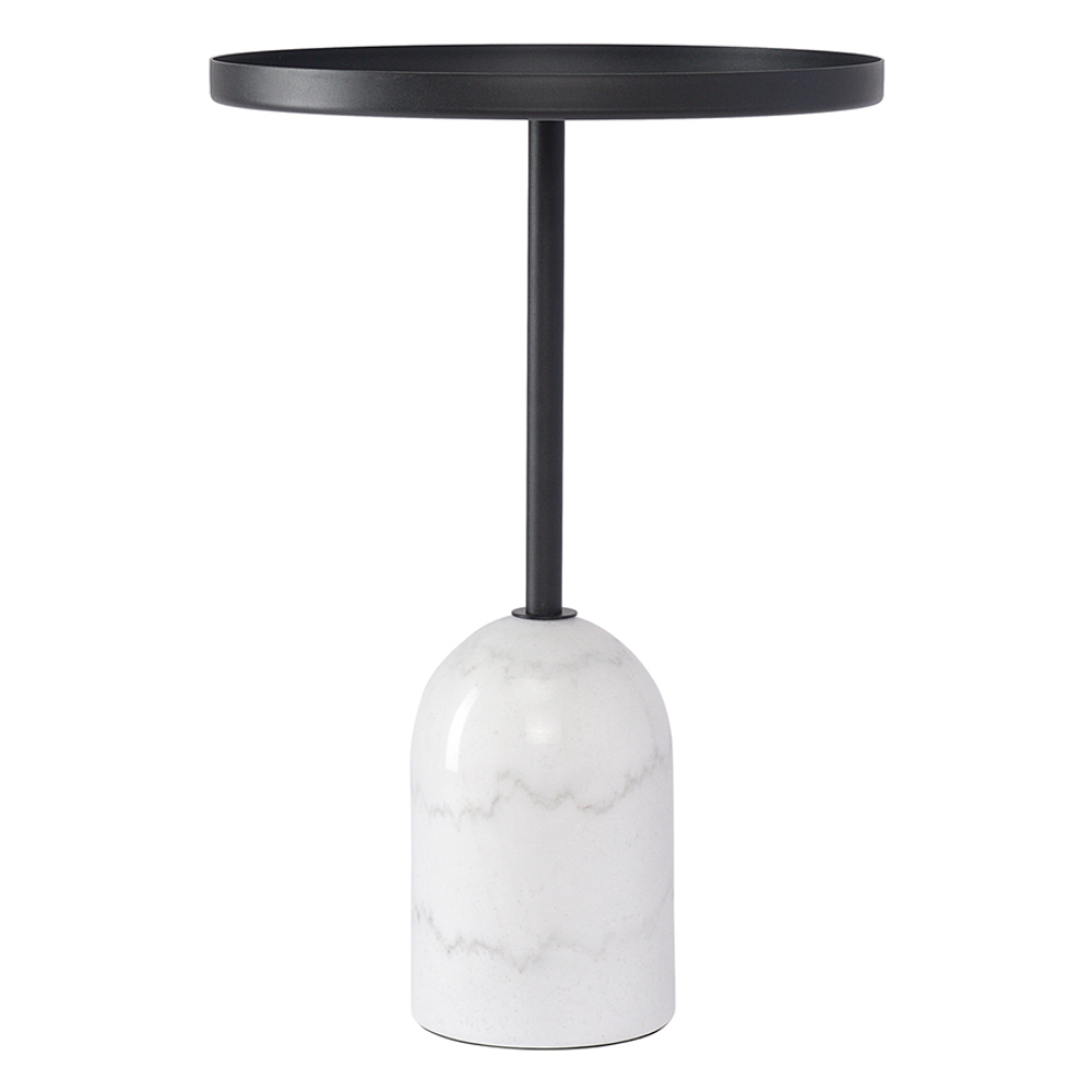 Столик кофейный lars, D40х59 см, черный/белый