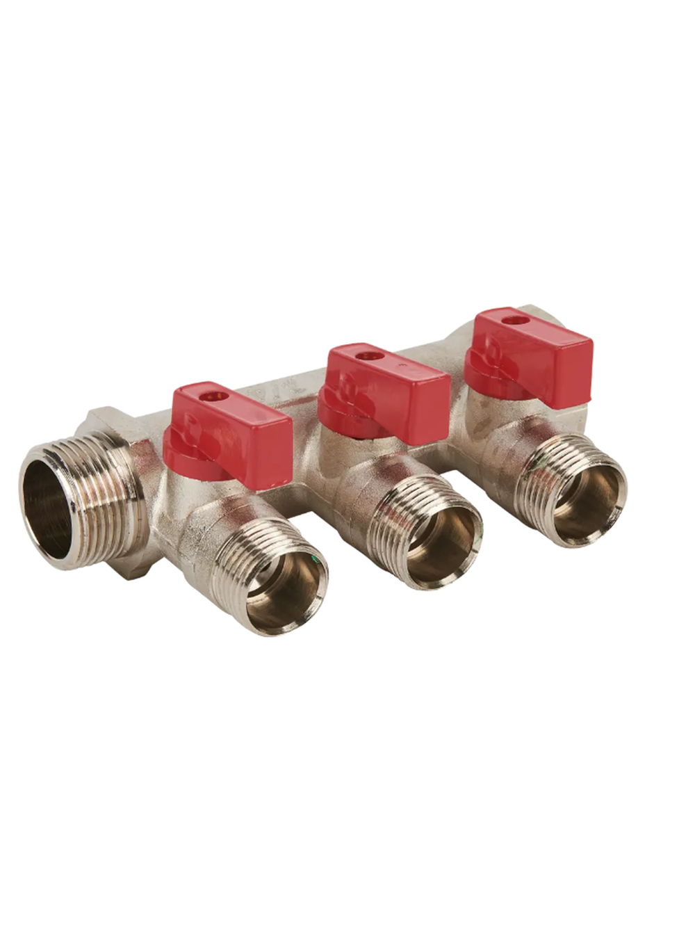 Коллектор латунь 3/4"внутр/наруж с 3-мя шаровыми кранами на 1/2" TERMA (14016)