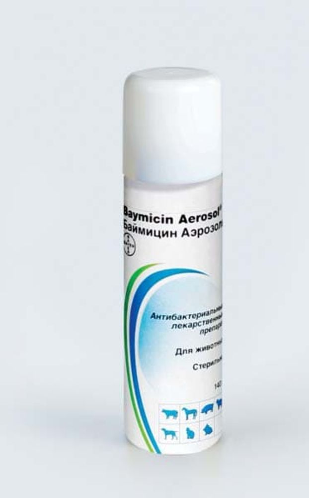 Bayer Баймицин аэрозоль антибактериальный 140 г Bayer Баймицин аэрозоль антибактериальный 140 г