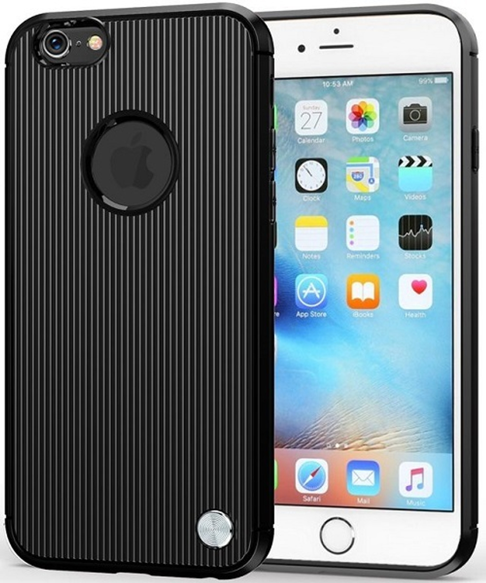 Чехол для iPhone 6 Plus (iPhone 6S Plus) цвет Black (черный), серия Bevel от Caseport
