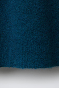 ZARA МЯГКИЙ ТРИКОТАЖНЫЙ ДЖЕМПЕР С ШЕРСТЬЮ, ЯРКО-СИНИЙ