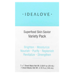 Idealove, Superfood Skin Savior, набор разных масок с суперфудами, 7 тканевых масок по 20 мл (0,68 жидк. унции)