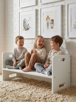 Растущий стул для детей, 74х34х34, Чек, стол и стул 2в1, деревянный, белый, Dipriz