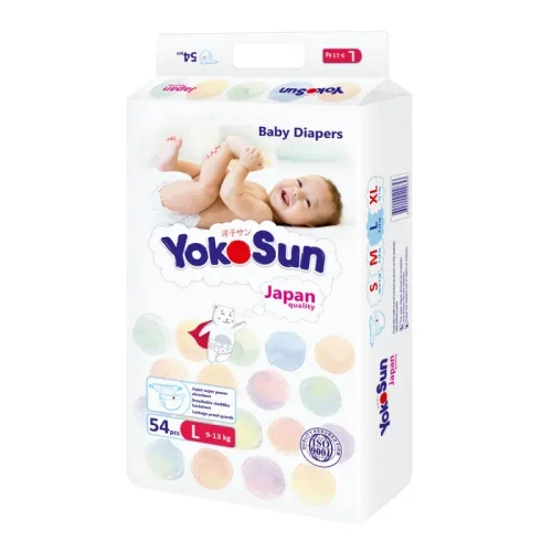 Подгузники YokoSun L (9-13 кг), 54 шт