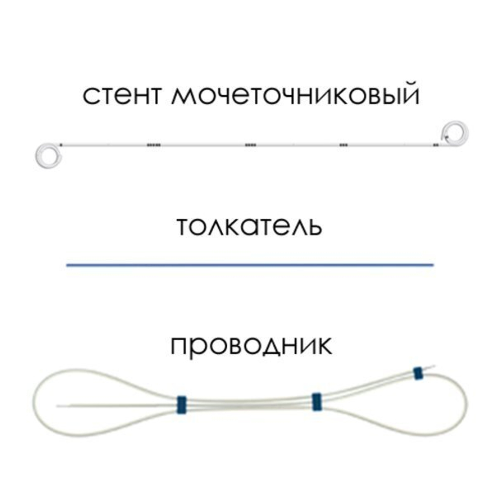 Мочеточниковый стент Urotech White Star двухпетлевой мультидлина 22-30см