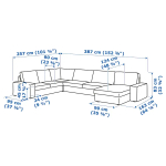 Диван угловой 6-местный с оттоманкой - IKEA KIVIK/КИВИК ИКЕА, светло-серый