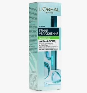 ДЛЯ ЛИЦА АКВА ФЛЮИД L'OREAL ГЕНИЙ УВЛАЖНЕНИЯ Д/НОРМ И СМЕШАННОЙ КОЖИ 70МЛ
