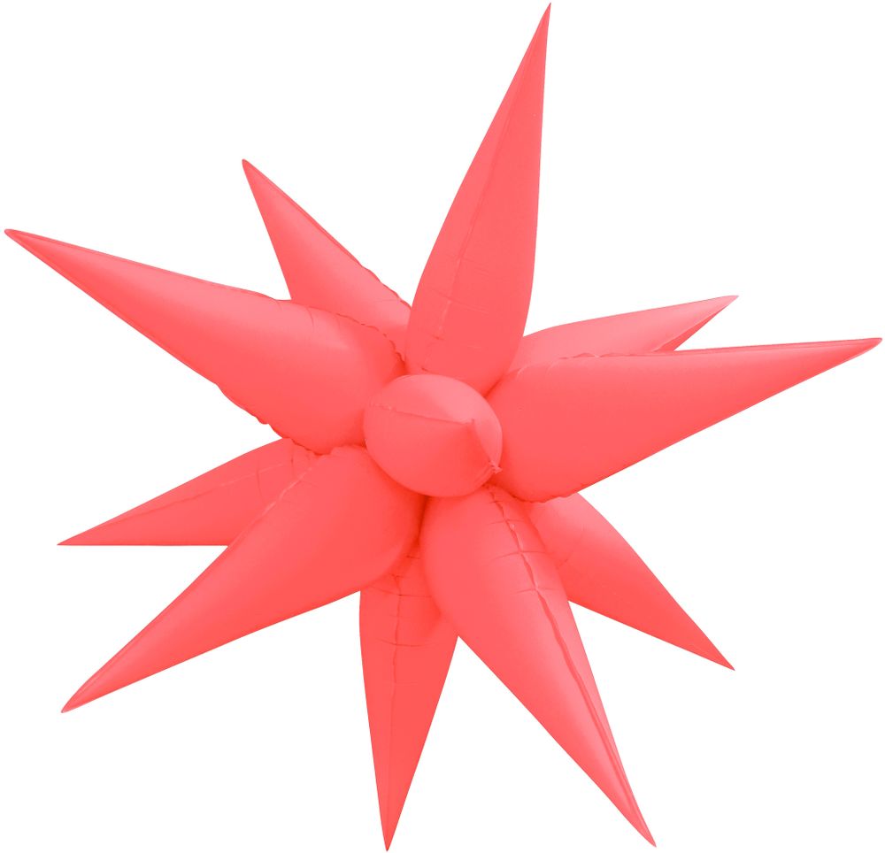 Шар 3D (26&#39;&#39;/66 см) Звезда, Составная, Розовый, Неон, 1 шт. в уп.