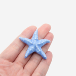 Бусина в форме морской звезды, 39*41мм, синяя, глазурированный фарфор