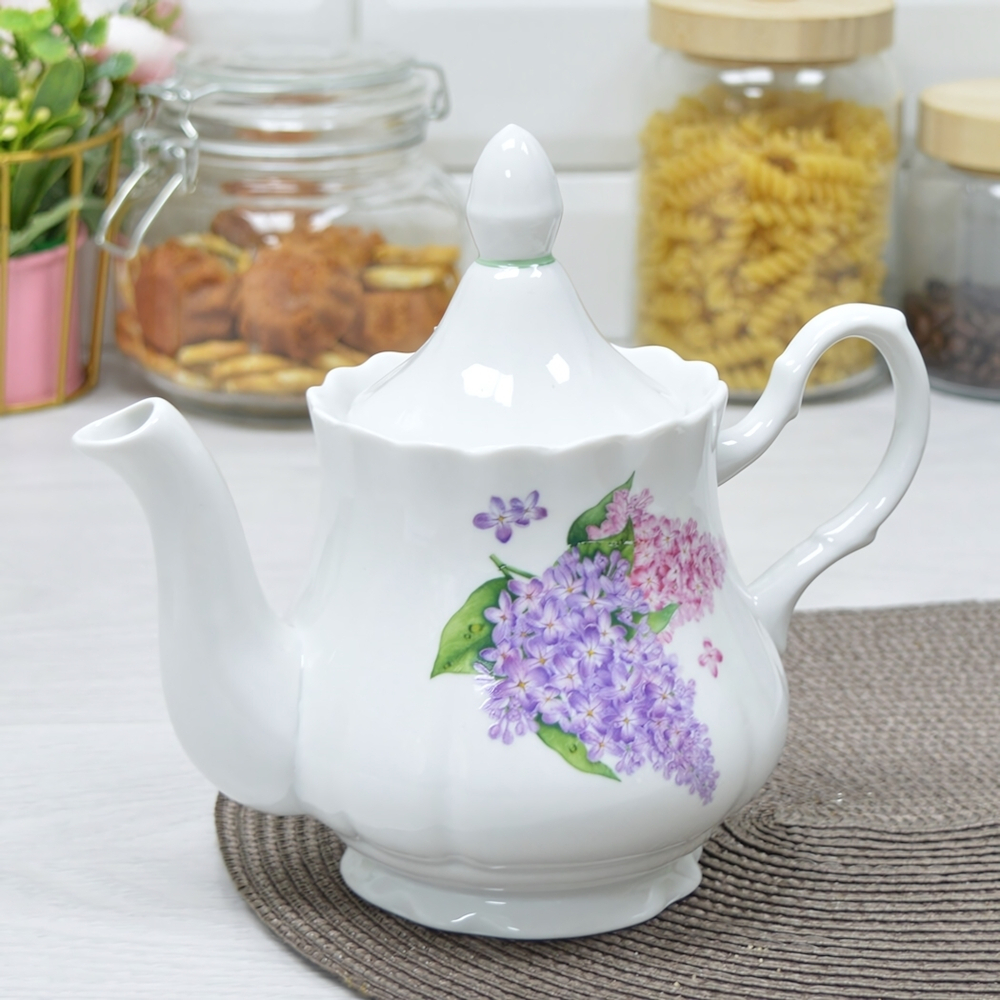 Чайник заварочный 0,8л форма Романс Сирень