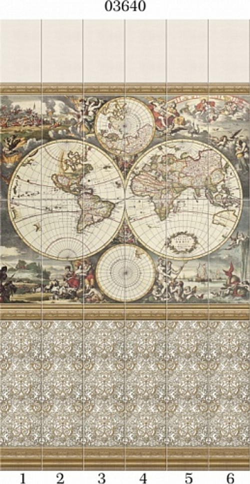 Панель ПВХ фотопечать 3D Panda Вокруг света 2700х250 мм