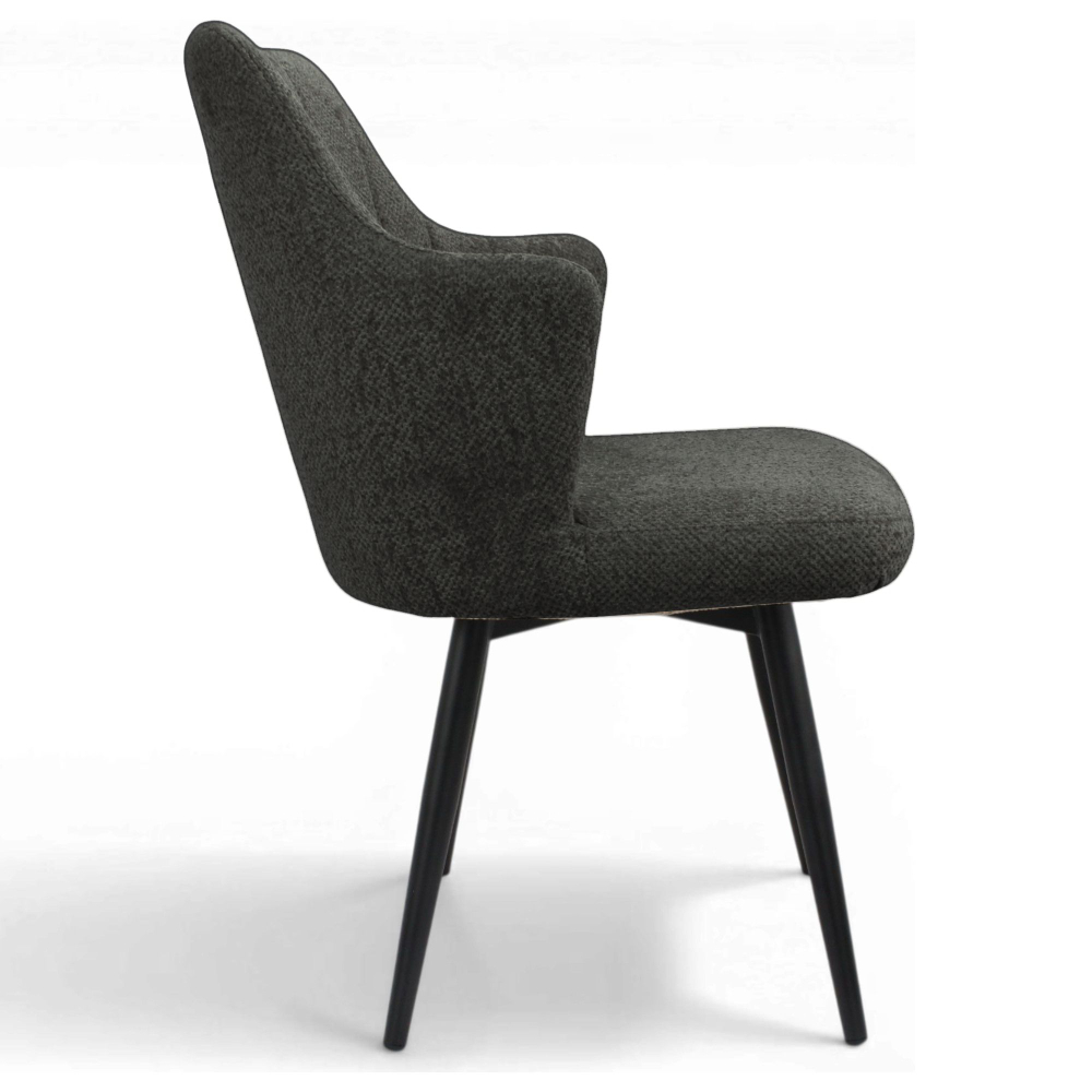 Стул поворотный "Монт 360" (арт. 346П), велюр Сити 06 темно-серый, ножки круглые черные.