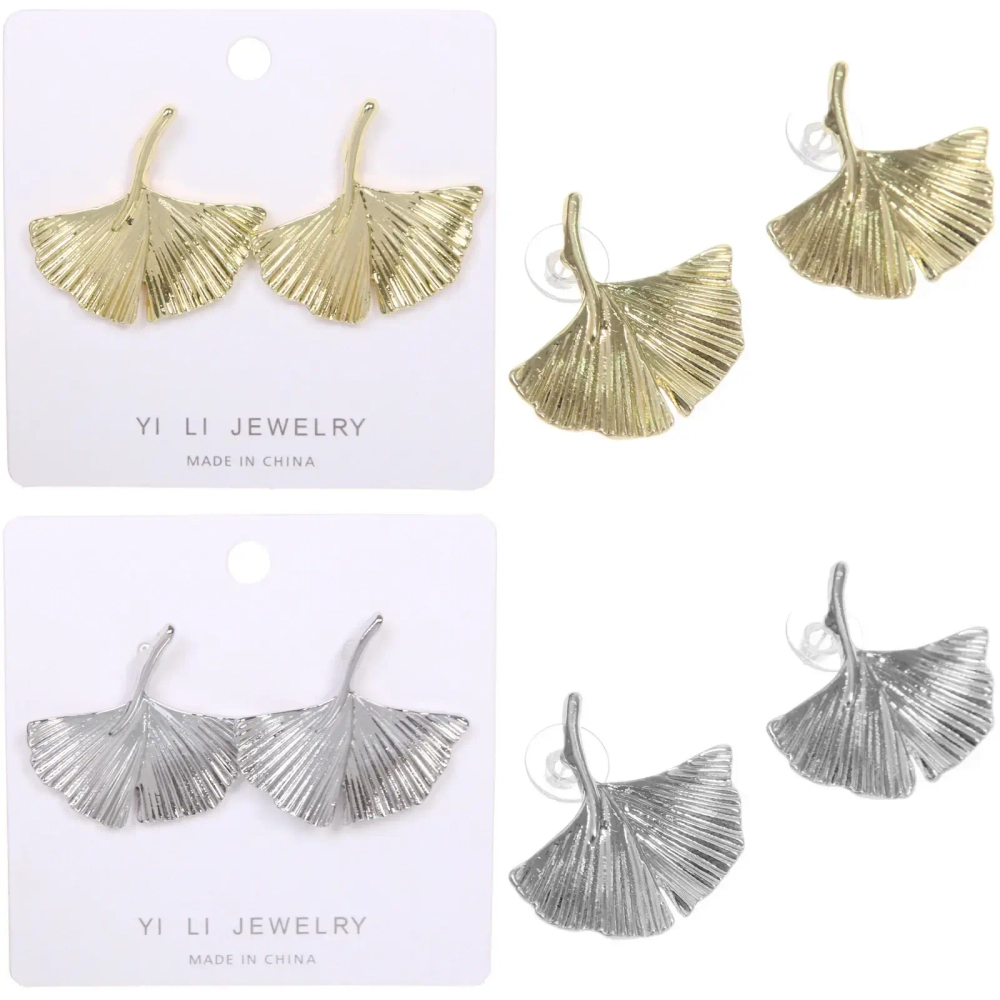 Серьги «ЭЛЛОДИ», листики, цвет золото и серебро, 2,8*2,5см