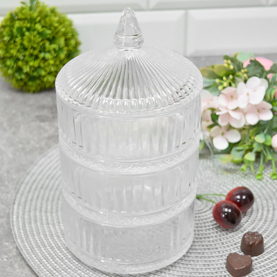 Ваза 3-х ярусная, 3*530мл, d13см, DM610L4