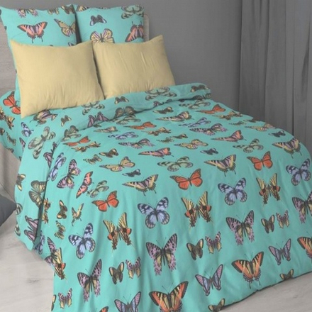 Комплект постельного белья "П37. БАБОЧКИ 7229", перкаль, 100% хлопок.