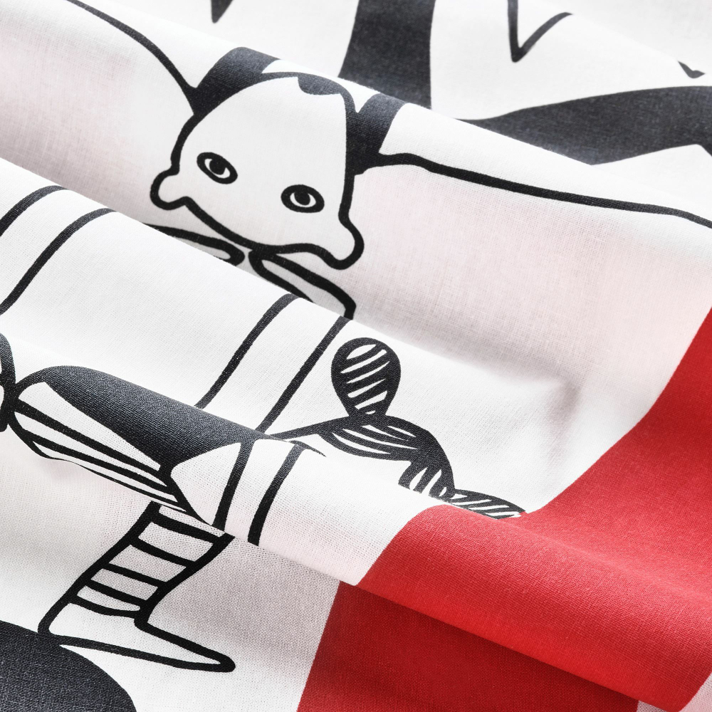 Комплект постельного белья IKEA BUSENKEL (БУСЕНКЕЛ), Детский, Красно-белый с рисунком, 150x200, 50x80 см