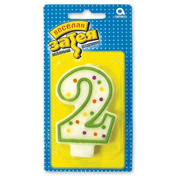 Веселая затея Свечи для торта Цифра-2  7,6см
