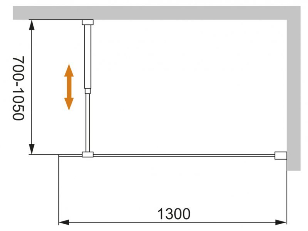 Душевая перегородка CEZARES LIBERTA-L-1-100-C-Cr