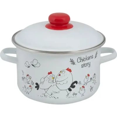 Кастрюля эмал цил Chickens’stories 3,0л ТМ FOOD ATELIER