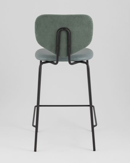Стул полубарный Masey зеленый со светло-зеленой экокожей