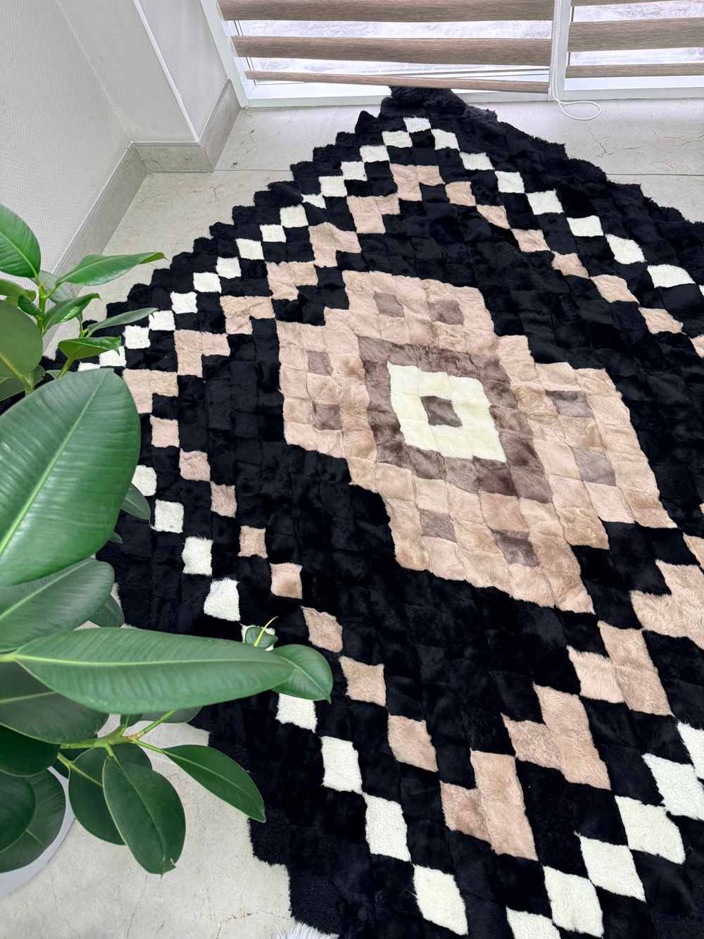 Покрывало меховое ковер из шкуры овчины