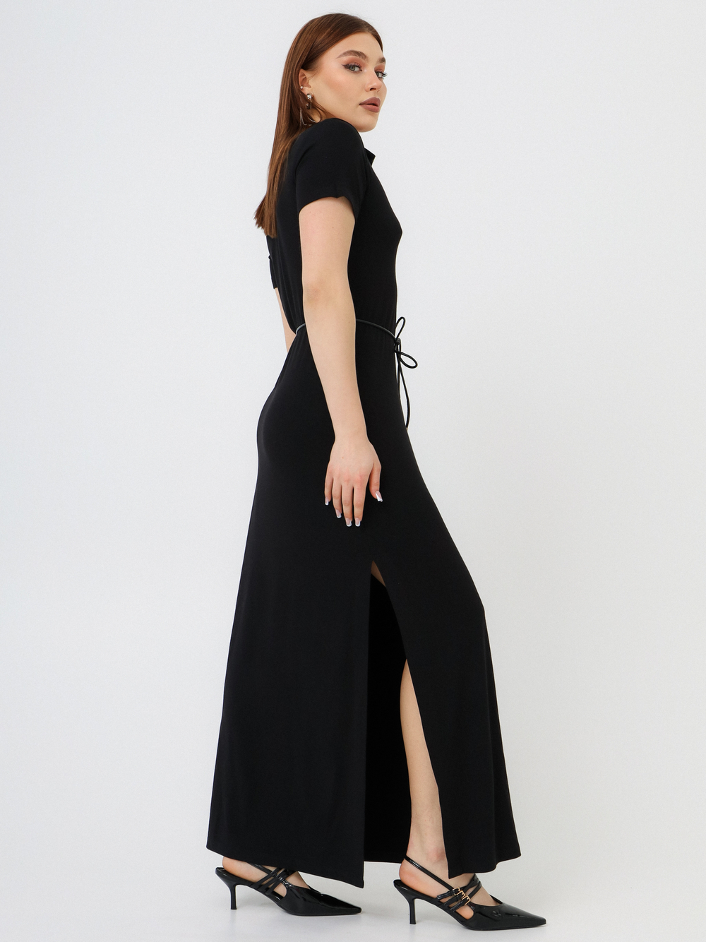 Платье-поло Вискоза, черное