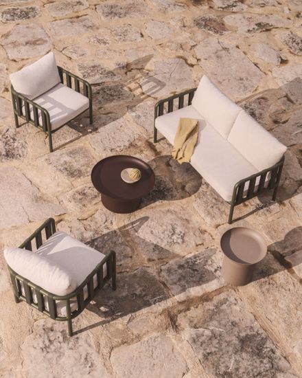 Комплект уличной мебели Omala из зеленого алюминия и веревки