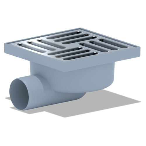 50 трап с гориз. спуском, н/рег решетка 150х150 нерж АНИ пласт TA5112