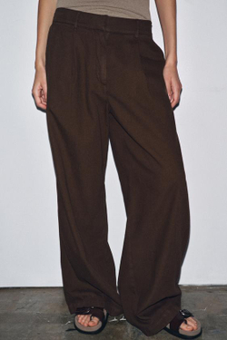 ZARA БРЮКИ-ДЖОГГЕРЫ — ZW COLLECTION, КОРИЧНЕВЫЙ