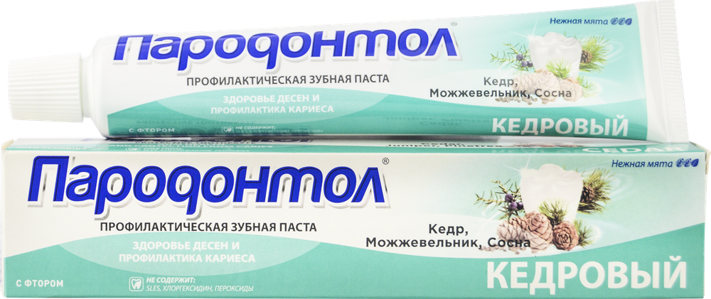 Зубная паста с фтором 124 гр пародонтол Кедровый