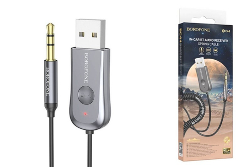 Адаптер-ресивер в магнитолу Bluetooth AUX, микрофон (BOROFONE)