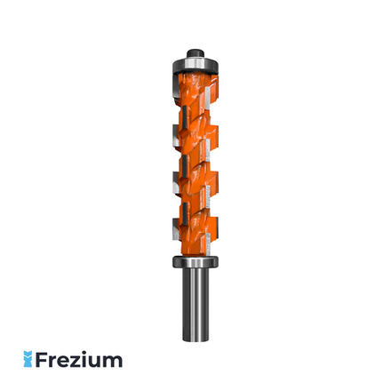 Обгонная фреза-кукуруза по дереву с верхним и нижним подшипниками (19x12x81x132)