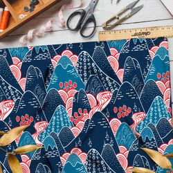 Ткань мембрана контрастные горы в негативе