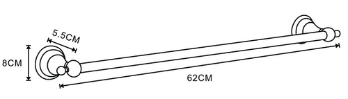 Полотенцедержатель Azario ELVIA трубчатый одинарный, золото (AZ-91101G)