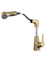 Смеситель для раковины с выдвижным изливом WONZON & WOGHAND, Брашированное золото (WW-121B108-BG)