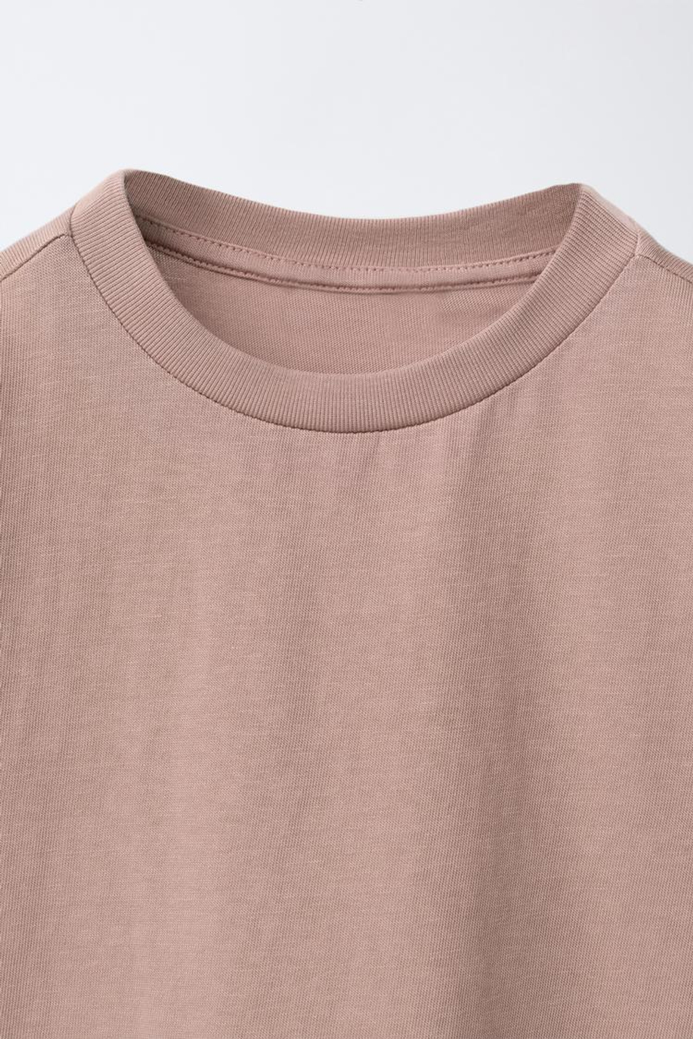 ZARA ОДНОТОННАЯ ФУТБОЛКА, РОЗОВЫЙ