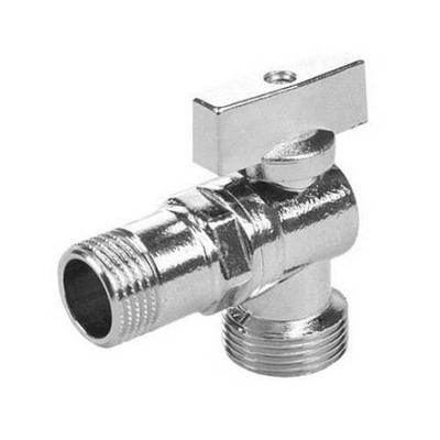 Кран шаровой угловой ELSEN EV90 - 3/4" x 1/2" (НР/НР, PN10, ручка-флажок, для стиральных машин)