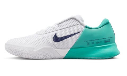 Мужские кроссовки теннисные Nike Zoom Vapor Pro 2 - белый, небесный, зеленый