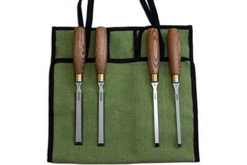 Набор стамесок Петроградъ серия Волга, 4 штуки, 8, 10, 16, 20, в сумке-скрутке М00021116