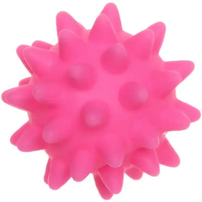 Игрушка - мячик для собак средних и мелких пород «ЗУБОЧИСТКА», цвет розовый и голубой, d-6.5см (лейбл)✦