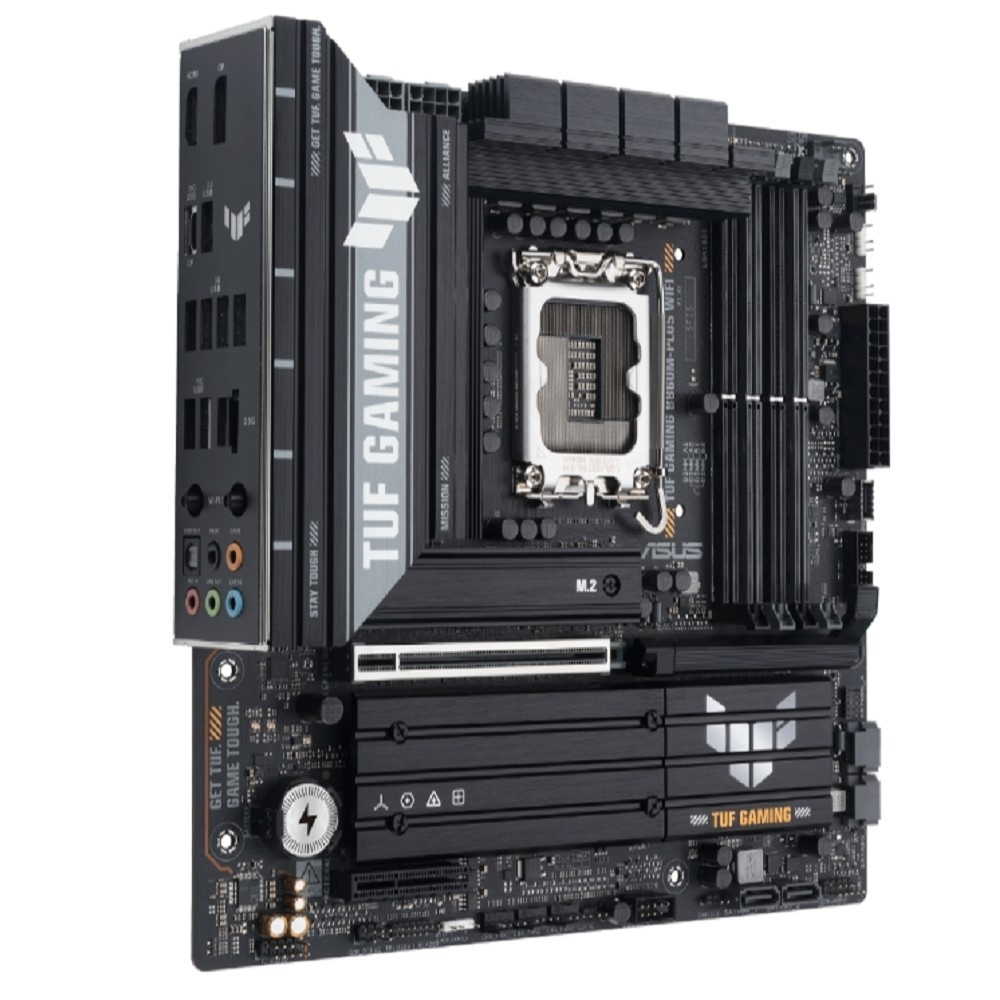 Материнская плата ASUS TUF GAMING B860M-PLUS WIFI (Socket 1851, ATX, 4xDDR5(256GB), DP/HDMI, 1xPCIe 5.0x16/1xPCIe 4.0x16/1xPCIe 4.0x1, 1xLAN(2.5GbE), Wi-Fi7, BT, 4xSATA 6Gb/s, 3xM.2, 1xType-C, 5xUSB 3.2, 2xUSB 2.0)
