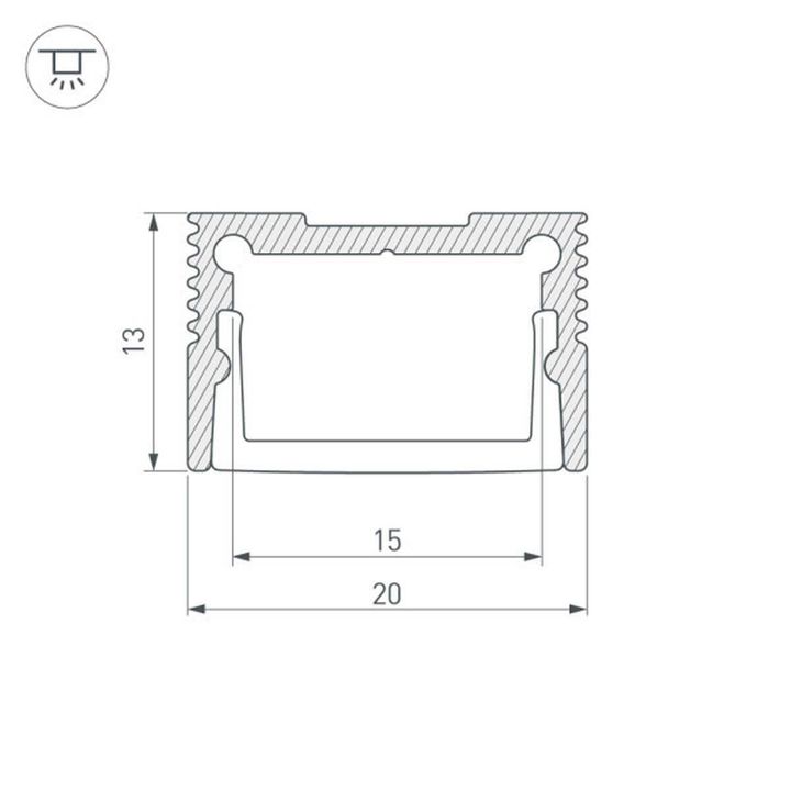 Профиль Arlight SL-SLIM20-H13-3000 ANOD 036036